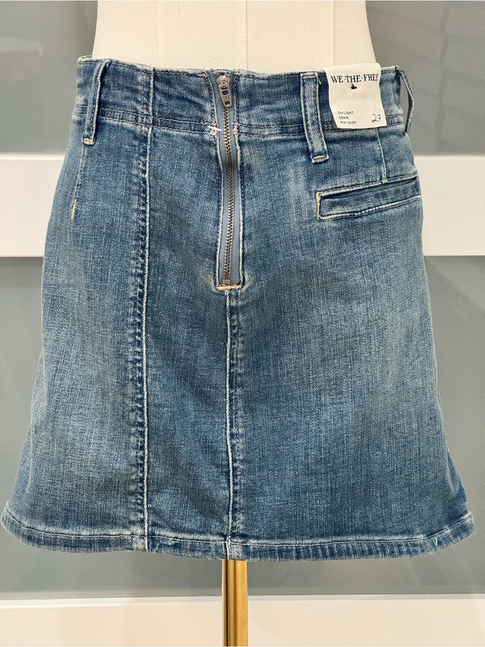 NWT🔖 Free People We The Free Daylight Denim Mini Skirt Size 27 - Picture 3 of 10